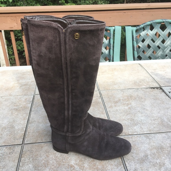Tory Burch Irene brown tall suede boots 6 - Picture 2 of 12